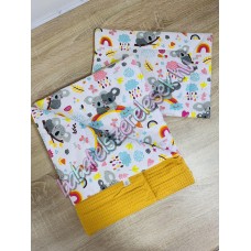 Színes koala macis prémium waffle darázsszövet 2 részes babaágynemű szett