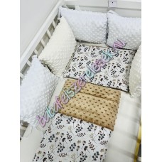 Babaágynemű szett - Bézs apró virágos Babaágynemű szett - Bézs apró virágos