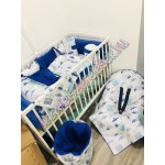 Babaágynemű szett - királykék autós