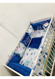 Babaágynemű szett - királykék autós