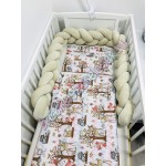 Babaágynemű szett - bézs erdei állatos