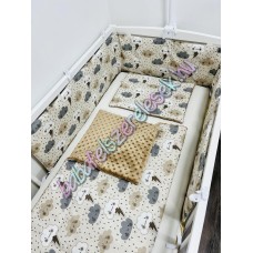 Babaágynemű szett - Bézs-szürke felhős