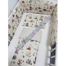 Babaágynemű szett - bézs-zöld dínós