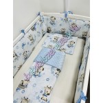 Babaágynemű szett - Kék álom zsiráfos