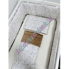 Babaágynemű szett - bézs-kávébarna cukorkás