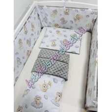 Babaágynemű szett - bézs-szürke alvó koalás