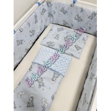 Babaágynemű szett - kék-szürke macikás Babaágynemű szett - kék-szürke macikás