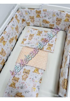 Babaágynemű szett - nyuszis-alvó macikás