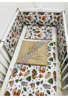 Babaágynemű szett - Őszi erdei állatos Babaágynemű szett - Őszi erdei állatos