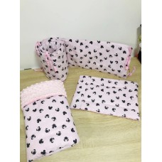 Babaágynemű szett - Rózsaszín pici minnie fejes