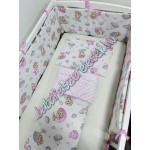 Babaágynemű szett - rózsaszín-szürke alvó koalás