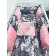 Babaágynemű szett - szürke unikornisos