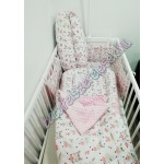 Babaágynemű szett - fehér balerina nyuszis