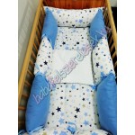 Babaágynemű szett - fehér-kék csillagos Babaágynemű szett - fehér-kék csillagos