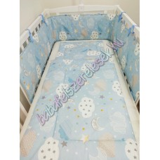 Babaágynemű szett - kék felhős