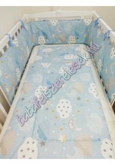 Babaágynemű szett - kék felhős
