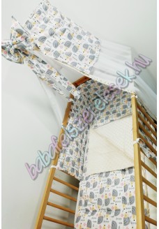 Babaágynemű szett - szürke sünis Babaágynemű szett - szürke sünis