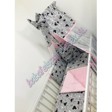 Babaágynemű szett - szürke minnie fejes