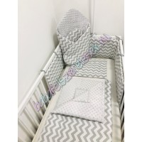 Babaágynemű szett - szürke chevron