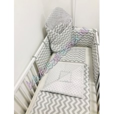 Babaágynemű szett - szürke chevron