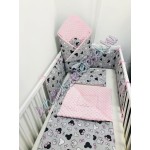 Babaágynemű szett - szürke minnie fejes