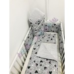 Babaágynemű szett - szürke minnie fejes