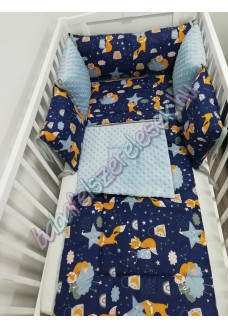 Babaágynemű szett - kék rókás