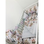 Babaágynemű szett - bézs erdei állatos