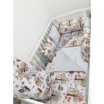 Babaágynemű szett - bézs erdei állatos