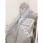 Babaágynemű szett - kék-szürke bolygós Babaágynemű szett - kék-szürke bolygós