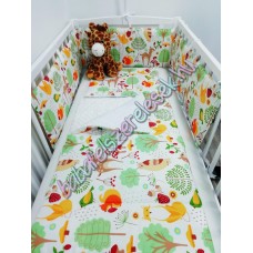 Babaágynemű szett - fehér erdős Babaágynemű szett - fehér erdős