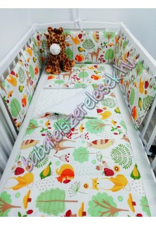 Babaágynemű szett - fehér erdős Babaágynemű szett - fehér erdős