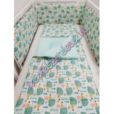 Babaágynemű szett - menta süni Babaágynemű szett - menta süni