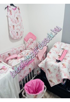 Babaágynemű szett - rózsaszín tavasztündéres