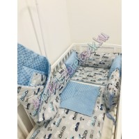 Babaágynemű szett - szürke kocsis nyuszis Babaágynemű szett - szürke kocsis nyuszis