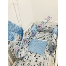 Babaágynemű szett - szürke kocsis nyuszis Babaágynemű szett - szürke kocsis nyuszis