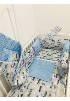 Babaágynemű szett - szürke kocsis nyuszis Babaágynemű szett - szürke kocsis nyuszis