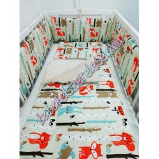 Babaágynemű szett - bézs erdős