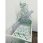 Babaágynemű szett - menta-szürke dínó