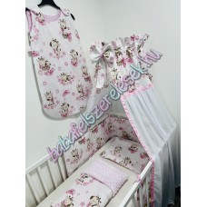Babaágynemű szett - Rózsaszín álom zsiráfos