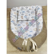 Prémium babafészek - baby álom állatos lufival + pihe-puha bársony velvet Prémium babafészek - baby álom állatos lufival + pihe-puha bársony velvet