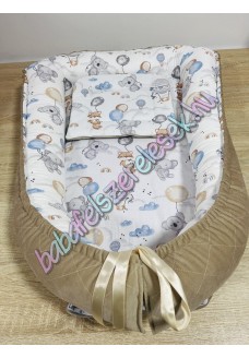 Prémium babafészek - baby álom állatos lufival + pihe-puha bársony velvet Prémium babafészek - baby álom állatos lufival + pihe-puha bársony velvet