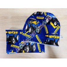 Sapka - csősál - királykék traktoros