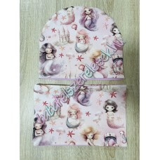 Sapka - csősál - púder-rózsaszín sellő lányos Sapka - csősál - púder-rózsaszín sellő lányos