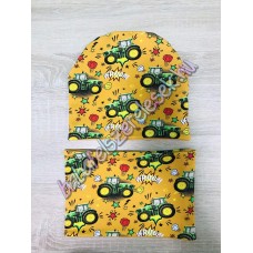 Sapka - csősál - sárga traktoros