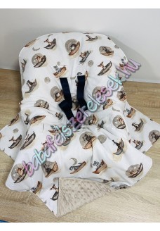 Babahordozó pléd - barna evező állatos