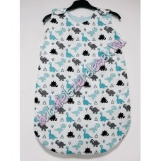 BASIC újszülött hálózsák - menta-szürke dínós