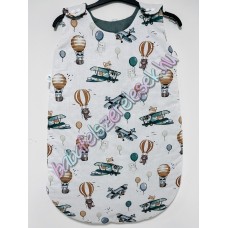 BASIC újszülött hálózsák - zsálya macis-repülős