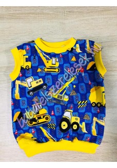 104-es belebújós mellény - királykék traktoros 104-es belebújós mellény - királykék traktoros