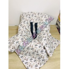 Babahordozó pléd - bézs apró virágos